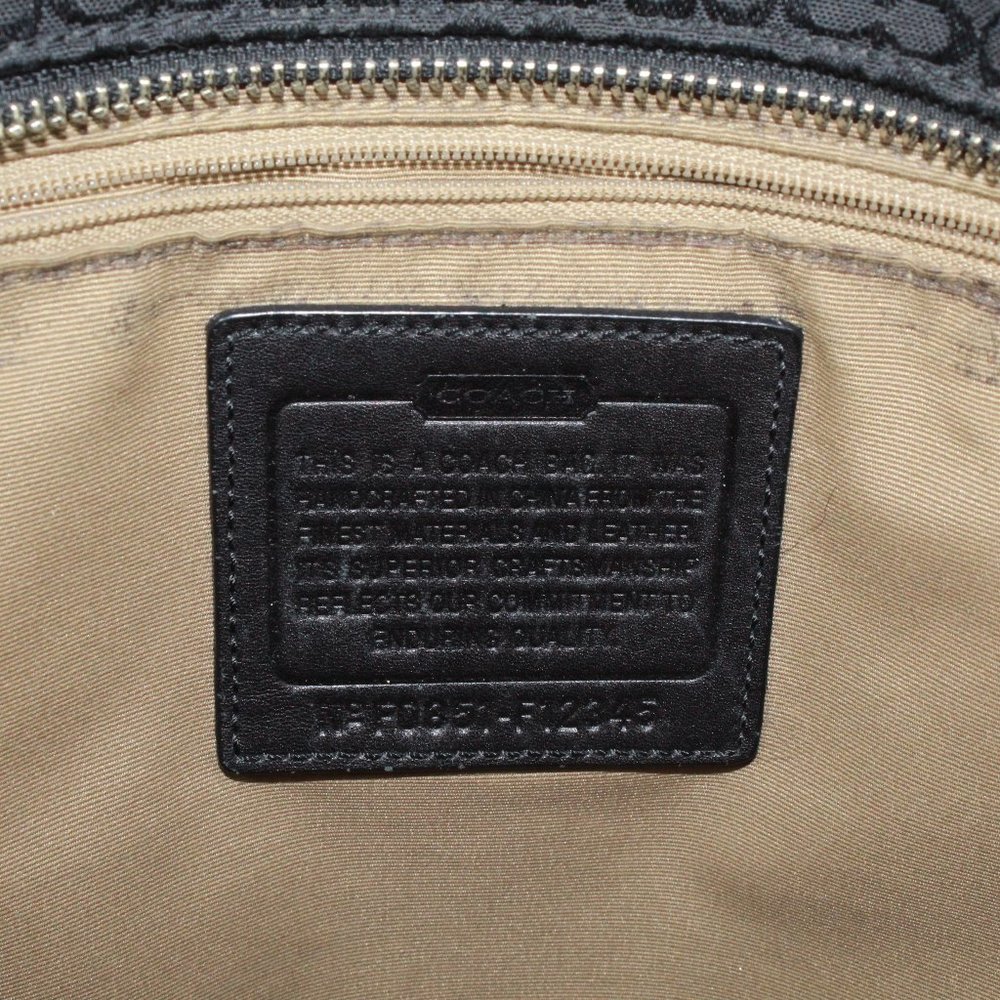 COACH Black Leather Trim Shoulder Handbag - Picture 7 of 12